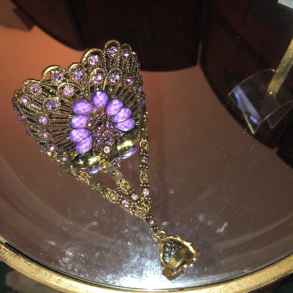 Peacock bangle/ring bracelet - Picture 4 of 7